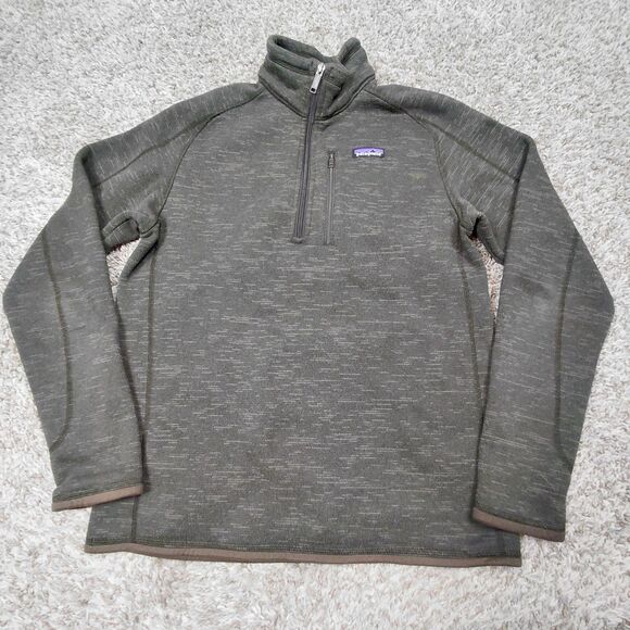 Patagonia Better Sweater 1/4 Zip Fleece Pullover Mens Medium Heather Brown